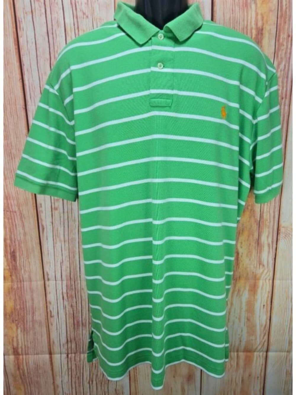 Polo Ralph Lauren Mens Soft Cotton Green Striped Polo XXL